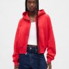 VintageSoft Keil-Hoodie mit durchgehendem Reißverschluss