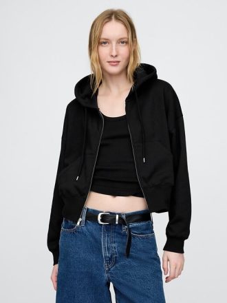 VintageSoft Keil-Hoodie mit durchgehendem Reißverschluss