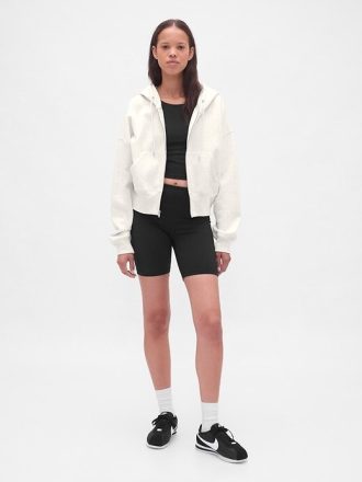 VintageSoft Keil-Hoodie mit durchgehendem Reißverschluss