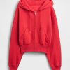 VintageSoft Keil-Hoodie mit durchgehendem Reißverschluss