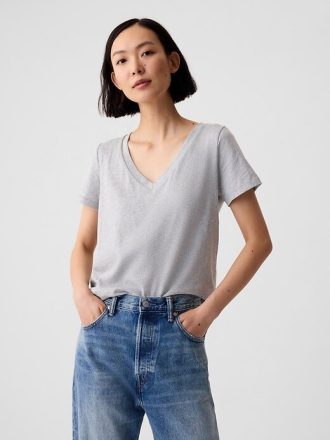 VintageSoft T-Shirt mit V-Ausschnitt aus Bio-Baumwolle