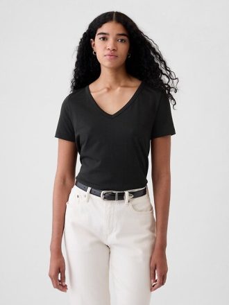 VintageSoft T-Shirt mit V-Ausschnitt aus Bio-Baumwolle