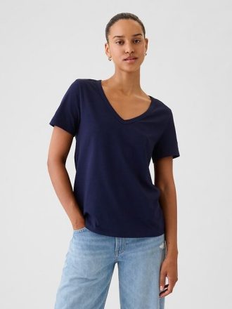 VintageSoft T-Shirt mit V-Ausschnitt aus Bio-Baumwolle