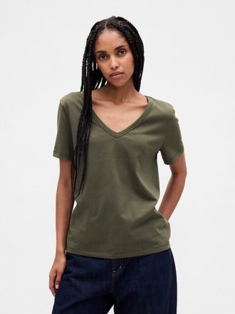 VintageSoft T-Shirt mit V-Ausschnitt aus Bio-Baumwolle