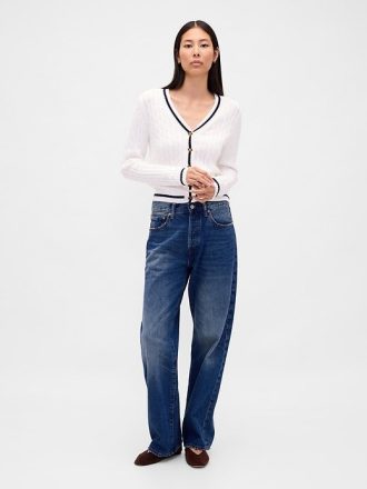 Zopfmuster-Cardigan aus 100 % Baumwolle