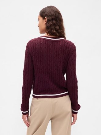 Zopfmuster-Cardigan aus 100 % Baumwolle