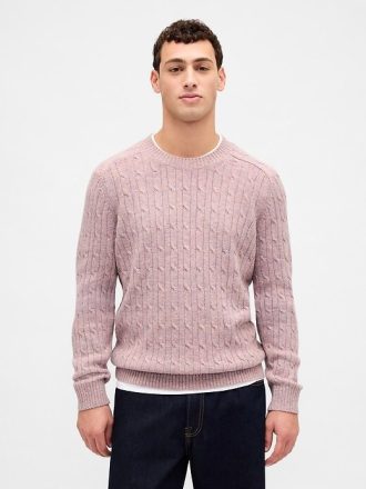 Zopfmusterpullover aus Merinowollmischung