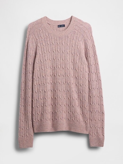 Zopfmusterpullover aus Merinowollmischung Zopfmusterpullover aus Merinowollmischung